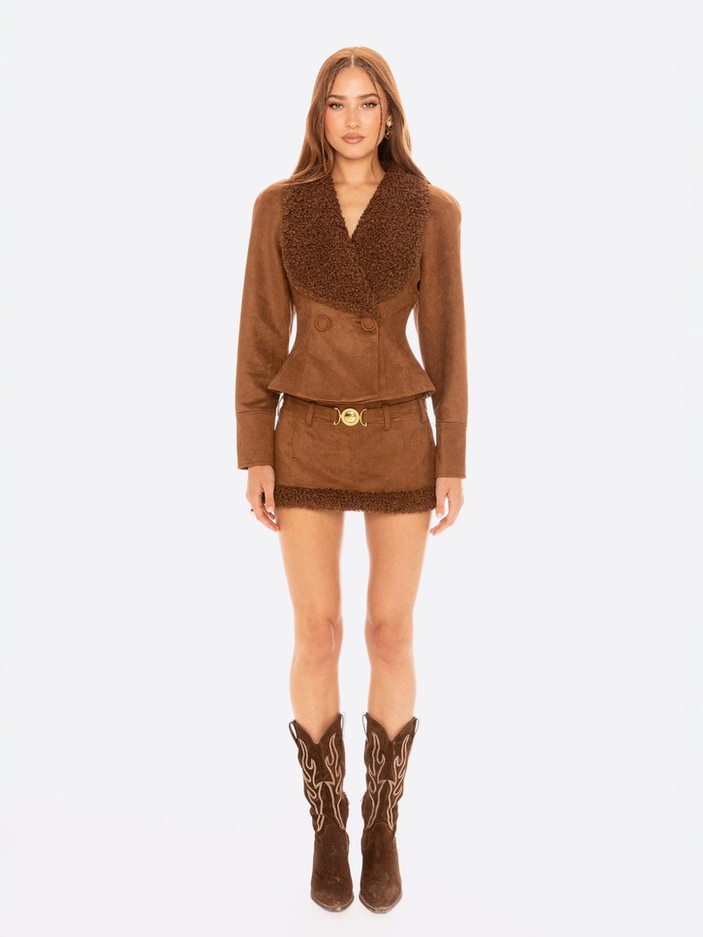 Celine Suede Coat (Brown)