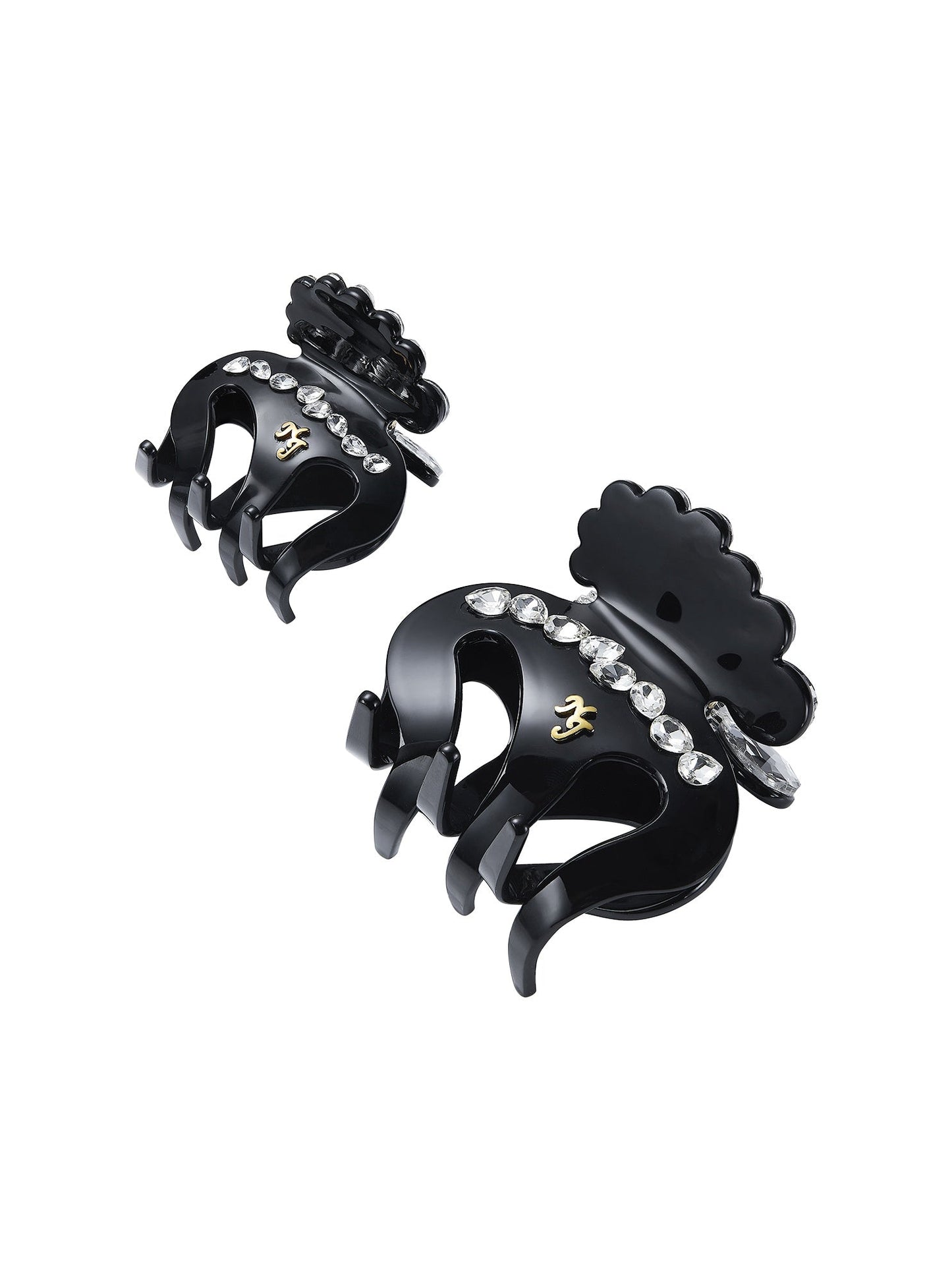 Ameline Crystal Mini Black Hair Clip
