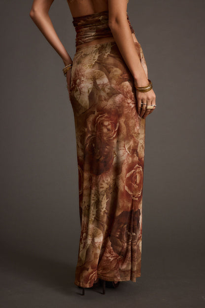 Julia Floral Mesh Maxi Skirt