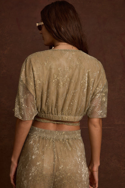 Kaia Gold Metallic Crop Top