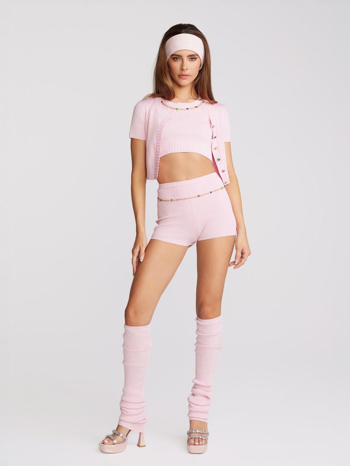 Kennedy Knit Top Set (Pink) (Final Sale)