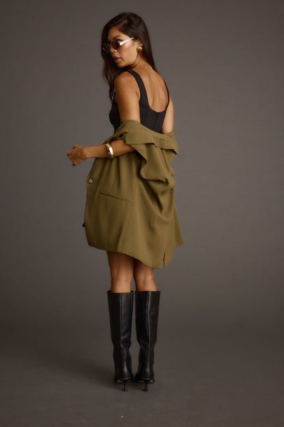 Marlowe Olive Sleeveless Blazer