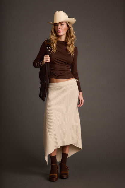 Mod Cream Asymmetrical Skirt