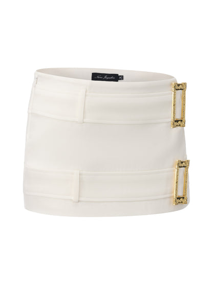 Lou Belted White Skort