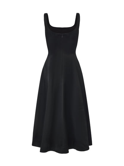 Lauren Satin Black Dress