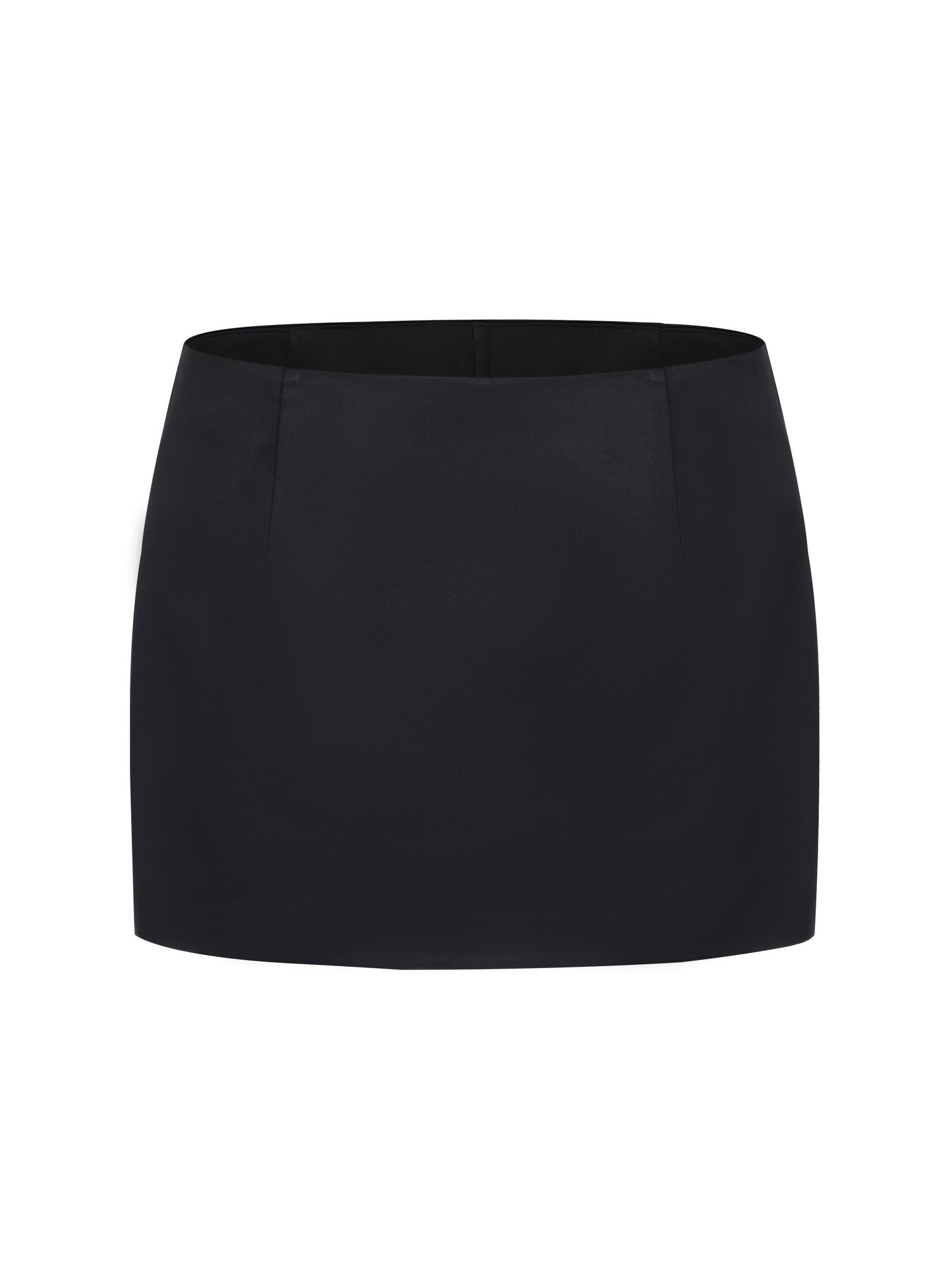 Ayla Satin Black Mini Skirt