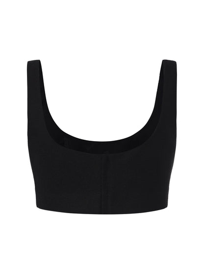 Natalia Tailored Cropped Black Top