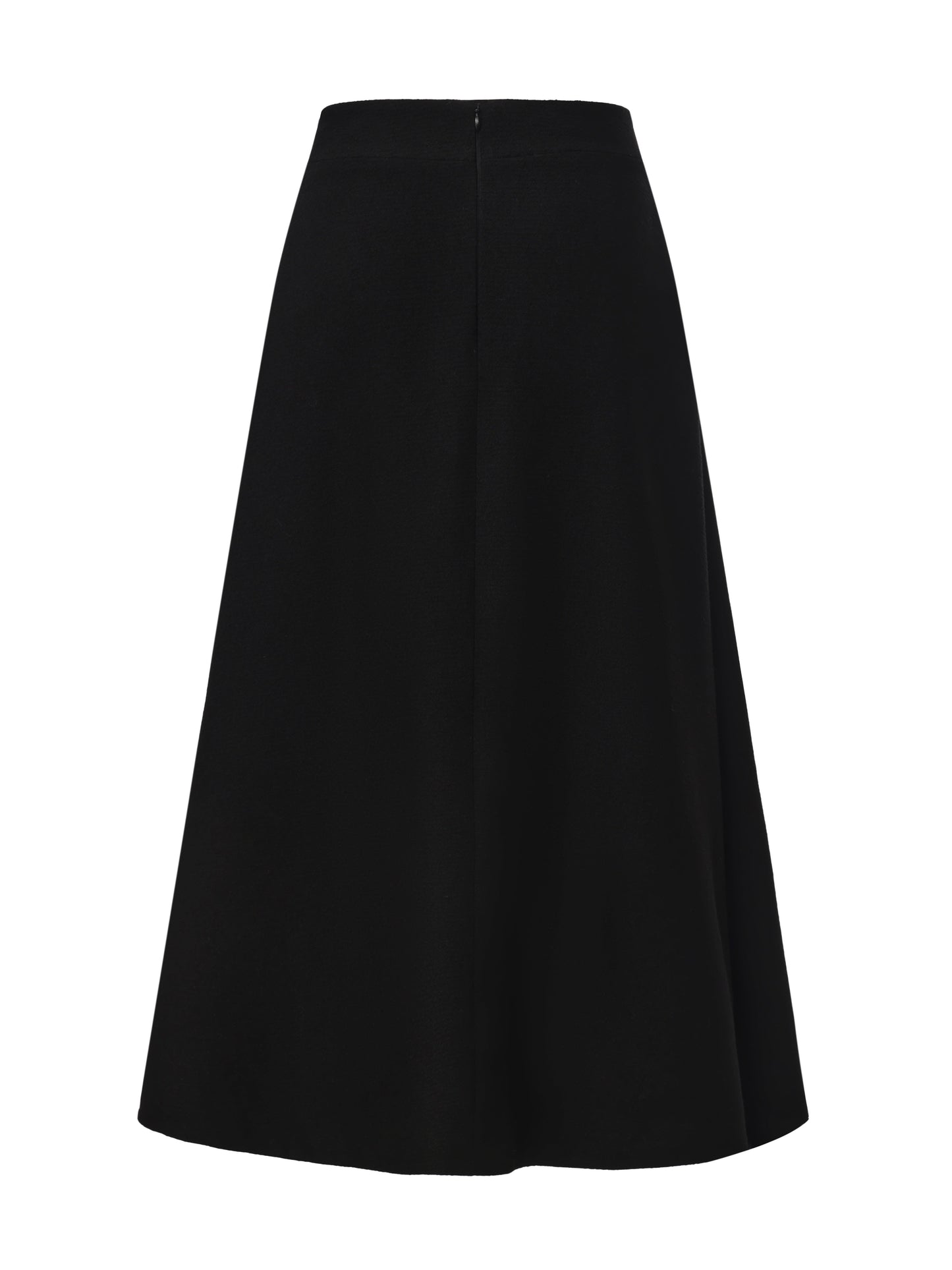 Natalia Tailored A-Line Black Midi Skirt