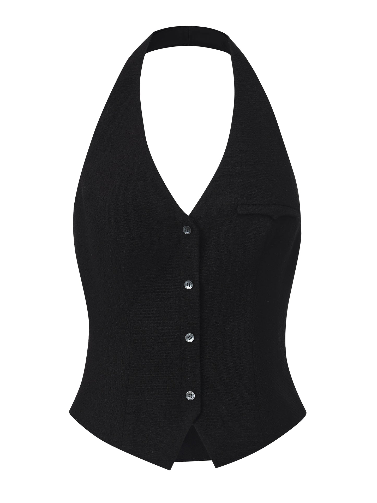 Amara Tailored Halter Black Vest