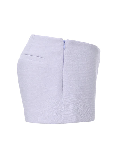 Camille Tailored Purple Mid-Rise Shorts