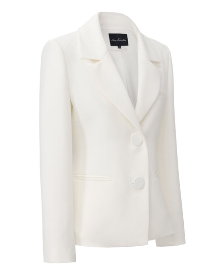 Margot Peak-Lapel White Blazer