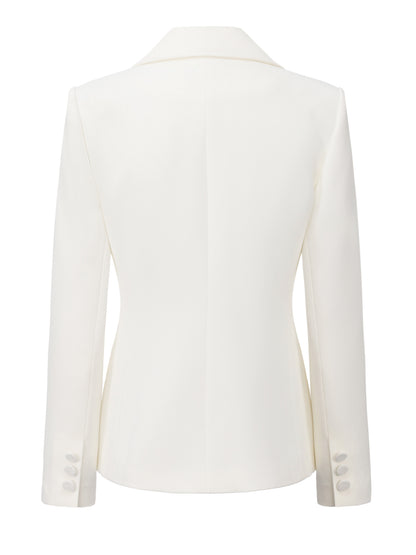 Margot Peak-Lapel White Blazer