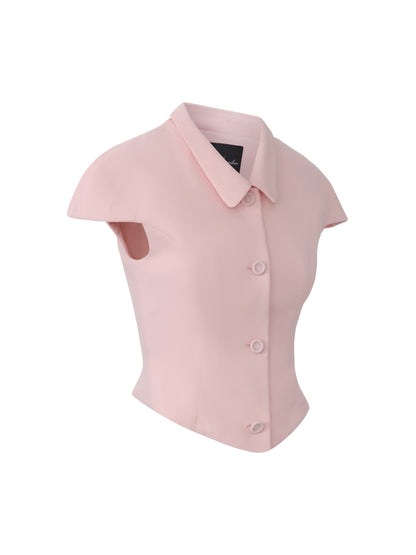 Alina Waist-Cinched Pink Top