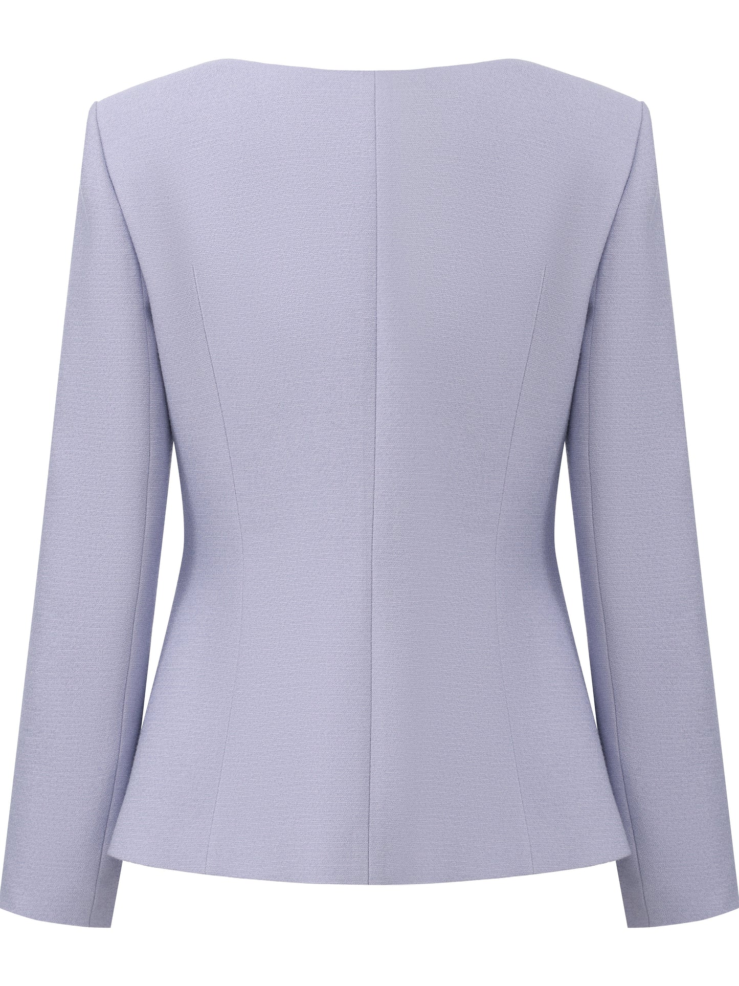 Natalia Tailored Hidden-Placket Purple Blazer