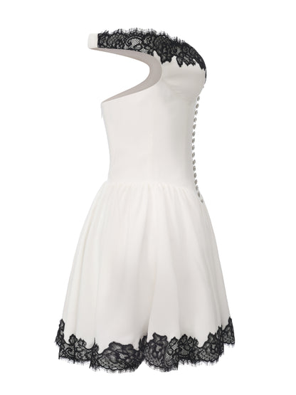 Isabela Lace Trim Off-Shoulder Mini Dress