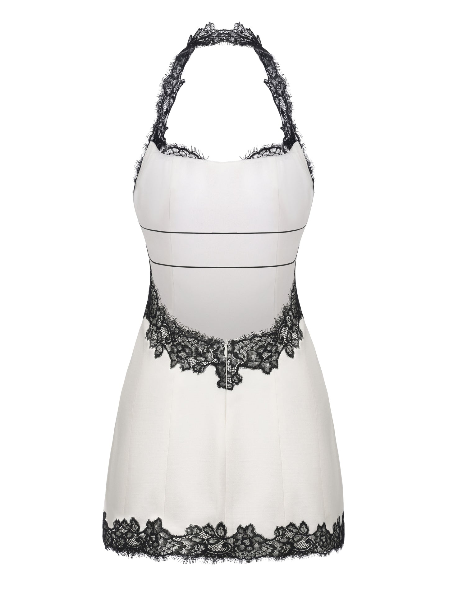 Daniela Lace Halter White Mini Dress