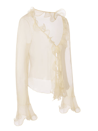 Monroe Ruffle Champagne Blouse