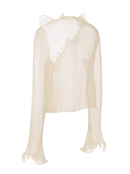 Monroe Ruffle Champagne Blouse