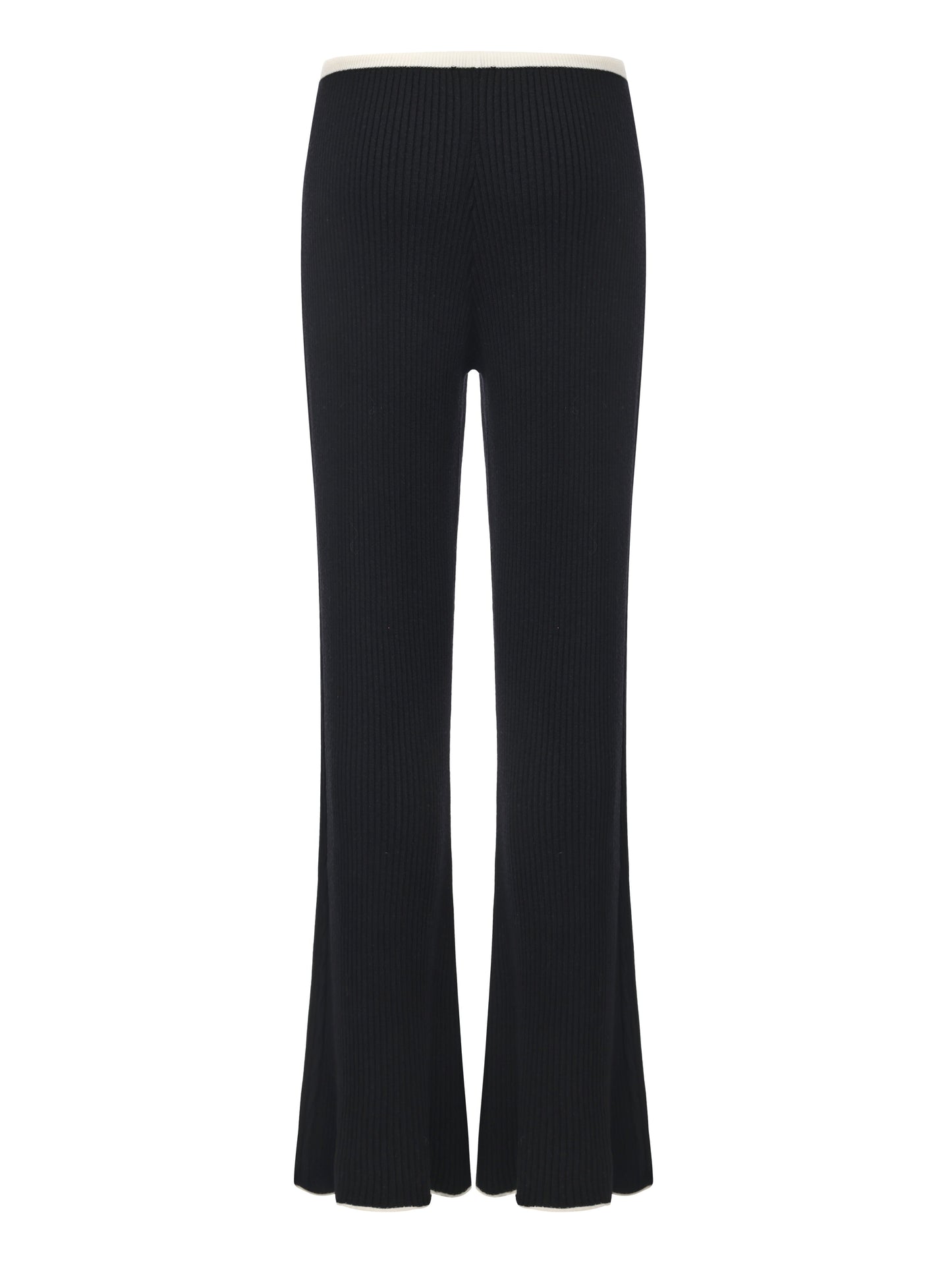Charlotte Ribbed Black Pants