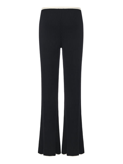 Charlotte Ribbed Black Pants