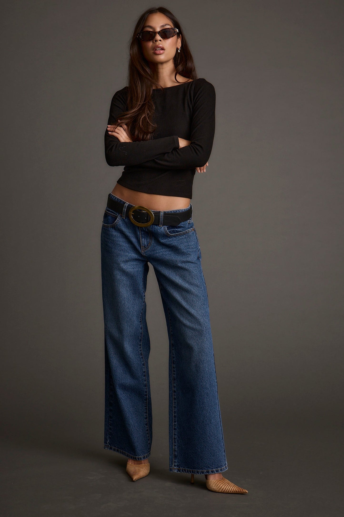 Matti Black Boat Neck Top