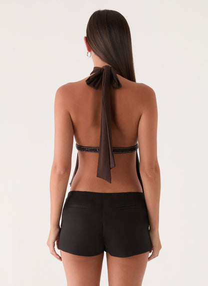 Menah Halter Top - Chocolate