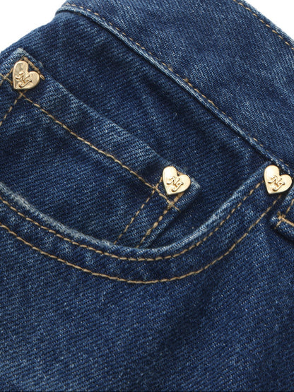 Ava High-Waist Blue Straight Leg Jeans