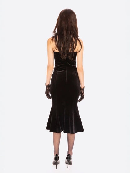 Althea Velvet Maxi Dress (Black)