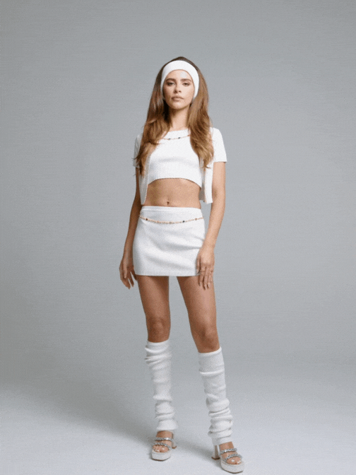 Kennedy Knit Skirt (White) (Final Sale)