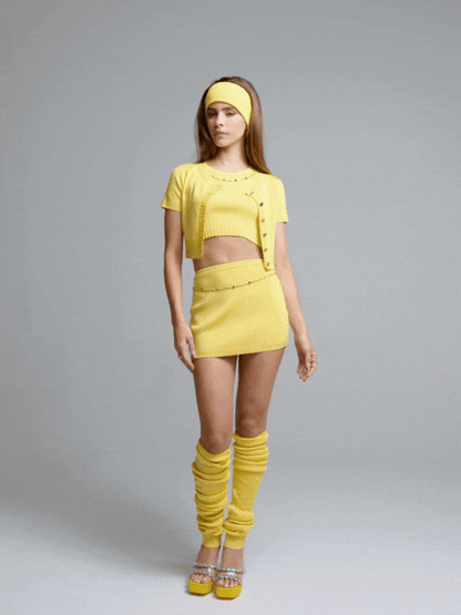 Kennedy Knit Skirt (Yellow) (Final Sale)