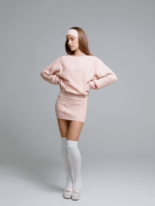 Kendall Knit Dress (Peach) (Final Sale)