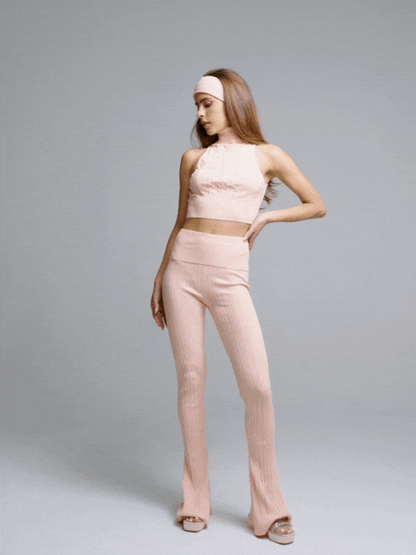 Janelle Knit Top (Peach) (Final Sale)