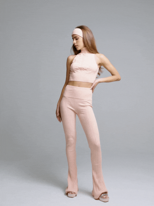 Janelle Knit Pants (Peach) (Final Sale)