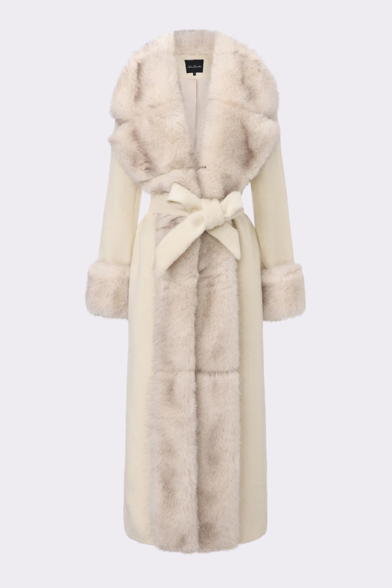 Adriana Faux Fur Coat (Off-White)