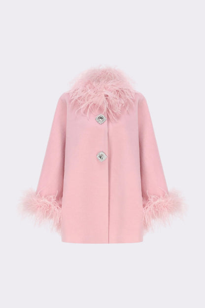 Angelica Feather Coat (Pink) (Final Sale)