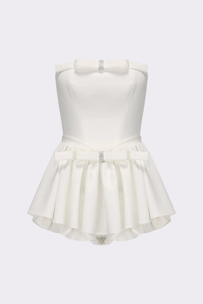 Giselle Bow Jumpsuit (White)