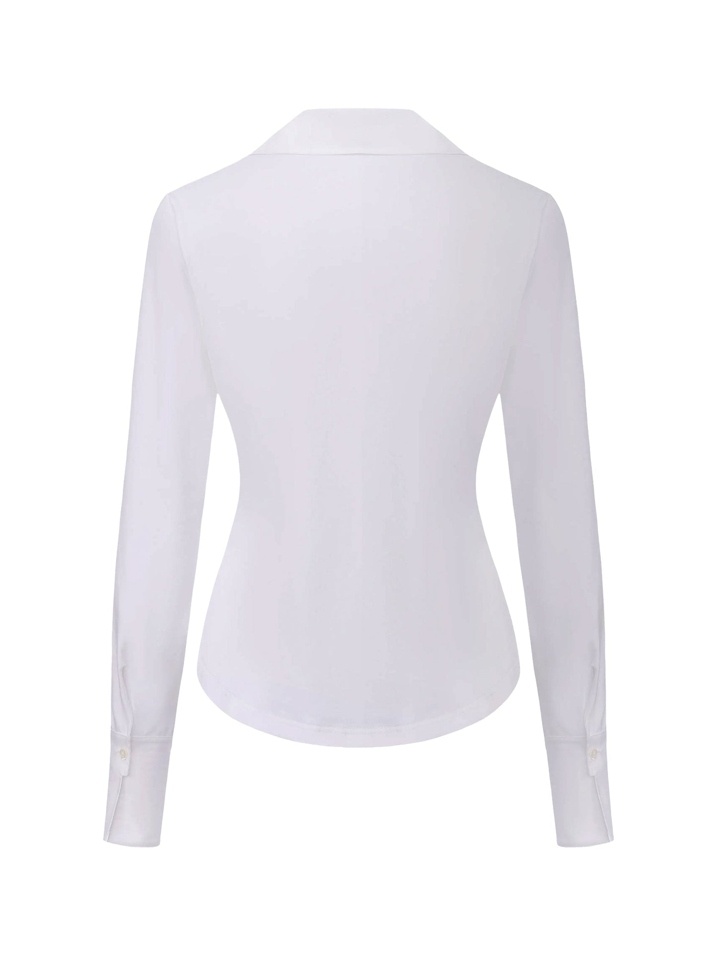 Georgina Tailored Long Sleeve White Button-Down Shirt