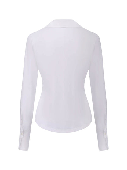 Georgina Tailored Long Sleeve White Button-Down Shirt