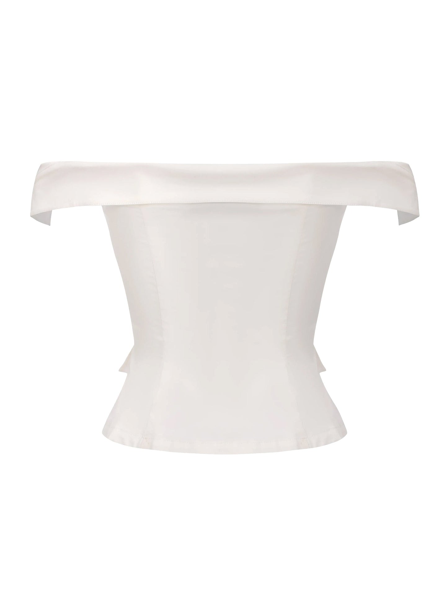 Claudine Off-Shoulder White Cropped Top