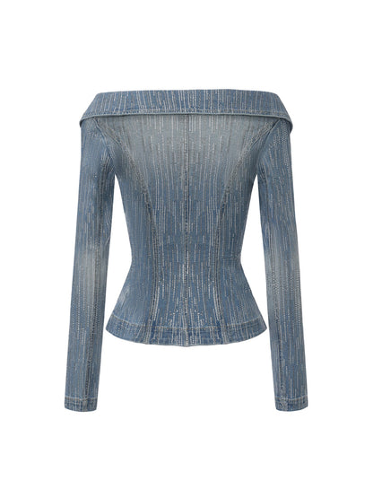 Monique Crystal Blue Denim Top