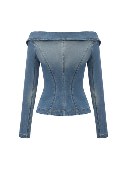 Monique Tailored Light Blue Denim Top