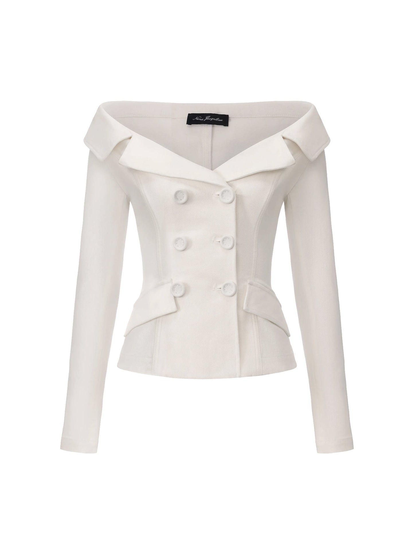 Monique Tailored White Denim Top