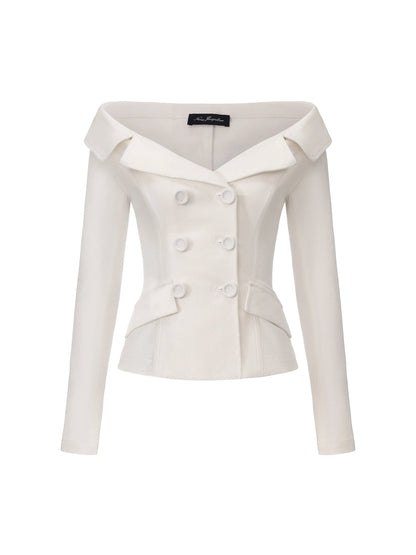 Monique Tailored White Denim Top