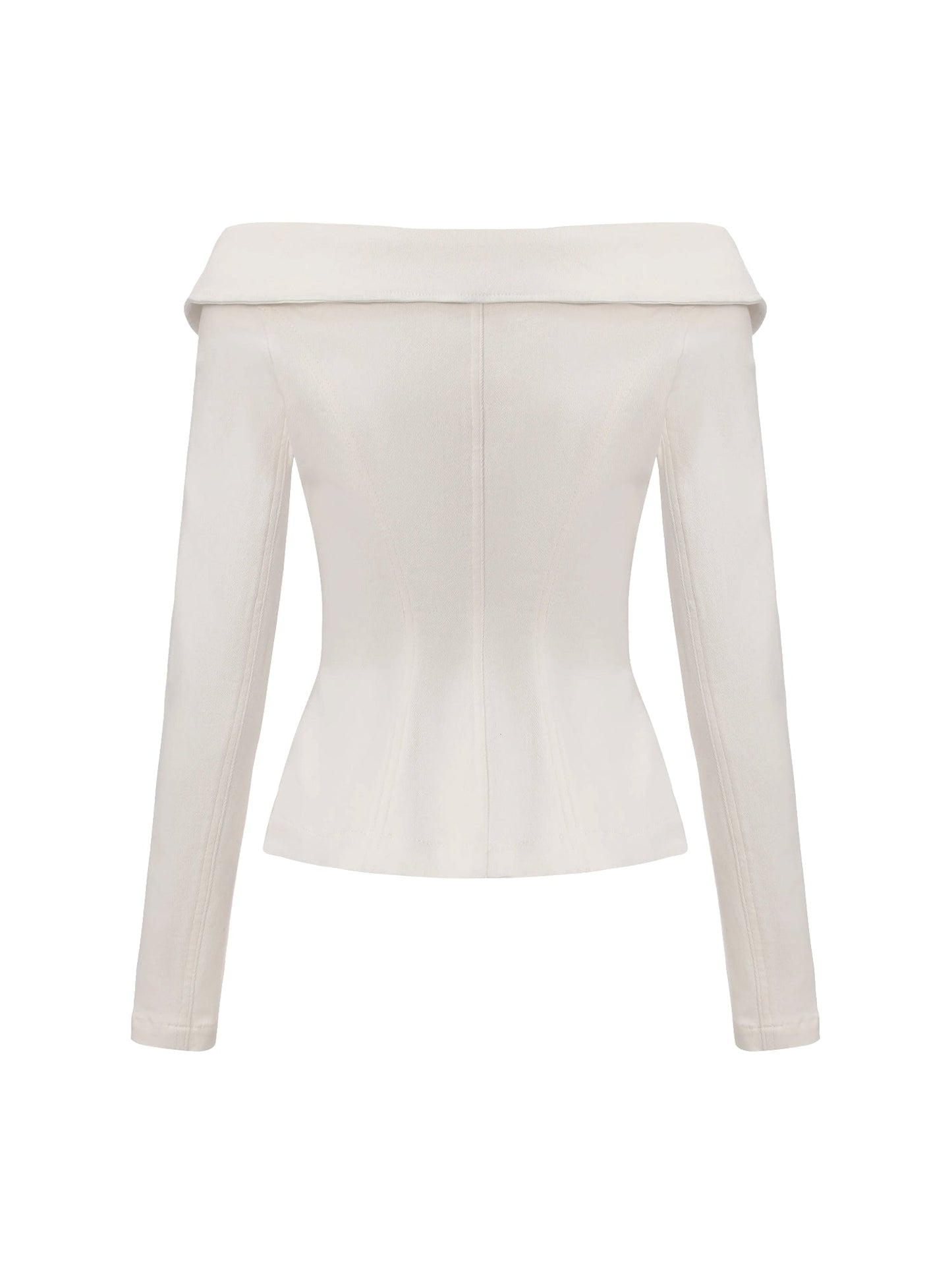 Monique Tailored White Denim Top