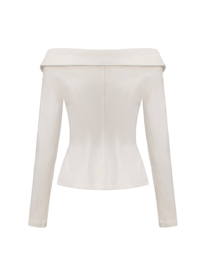Monique Tailored White Denim Top