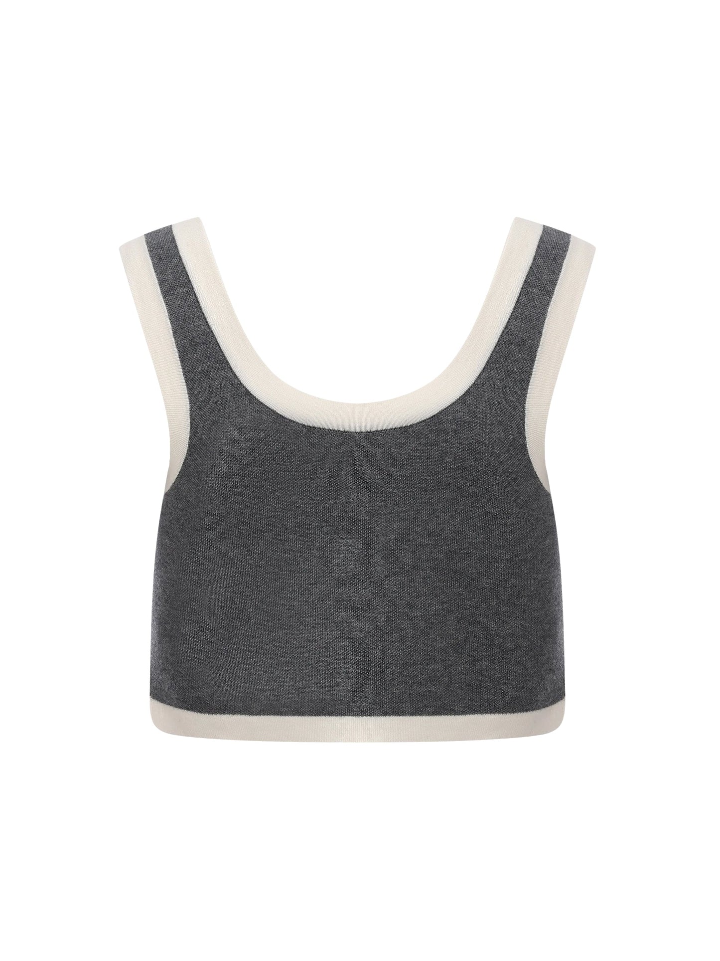Lisette Contrast-Trim Grey Knit Three-Piece Set