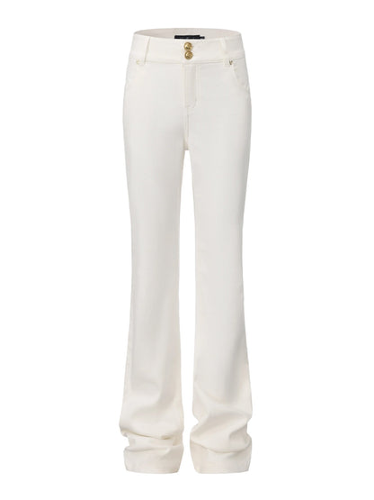 Bettina High-Waist White Denim Jeans