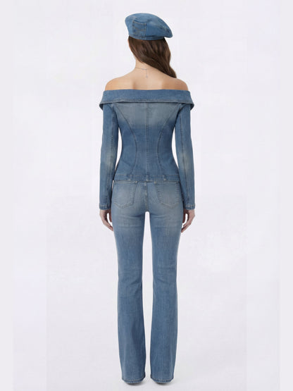 Monique Tailored Light Blue Denim Top