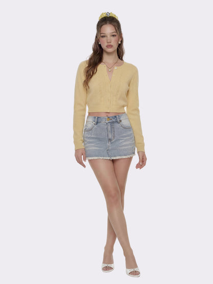 Lexi Low-Rise Light Blue Denim Mini Skirt
