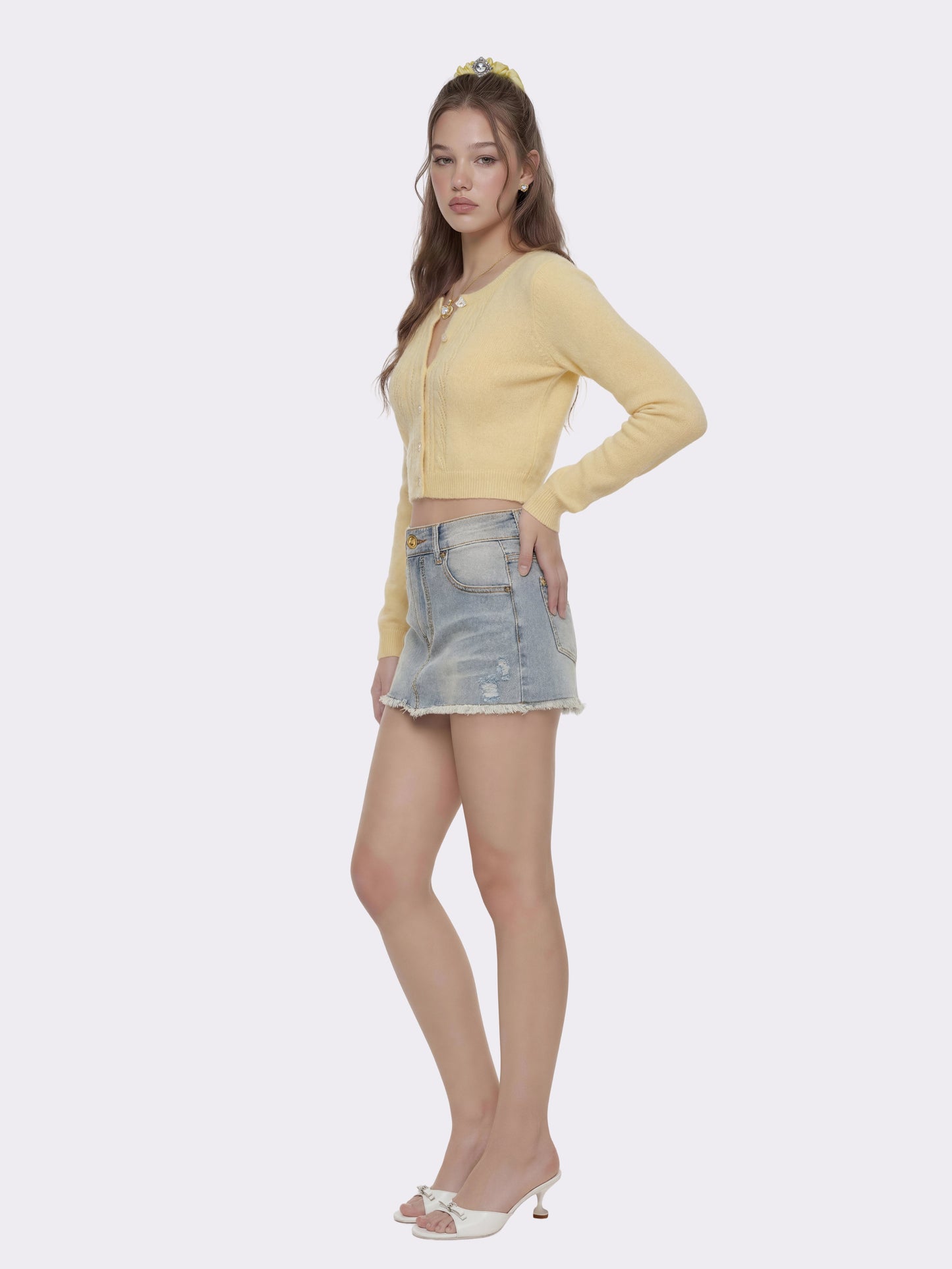 Lexi Low-Rise Light Blue Denim Mini Skirt